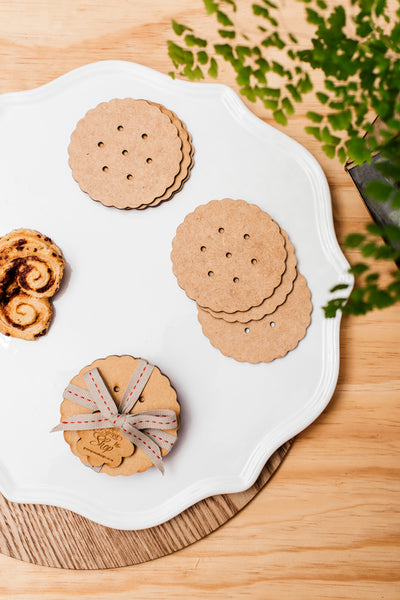 coaster biscuit set of 6